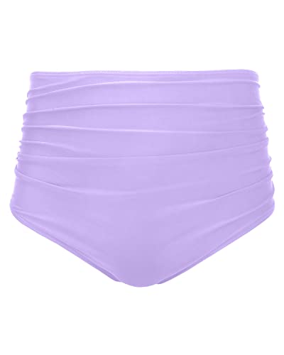 High Waisted Swim Shorts with Retro Ruching and Tankini Briefs for Women