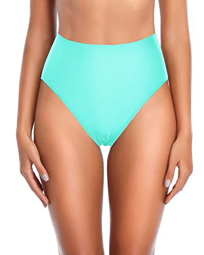 Women's High Waisted Bikini Bottom Tummy Control Bathing Suit Swim