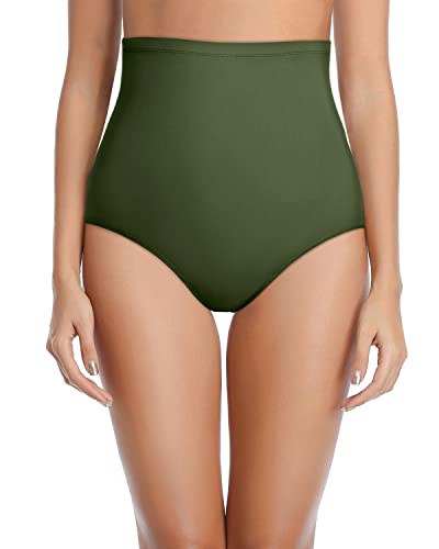 Women's High Waisted Swim Bottoms Full Coverage Tummy Control Swimsuit Bottom