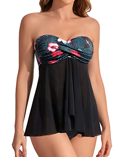 Stylish Two Piece Swimwear Halter Bandeau Flyaway Tankini for Women – Tempt  Me