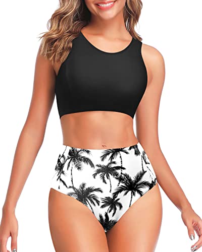  Tempt Me Black High Cut Sporty Bikini Set Two Piece