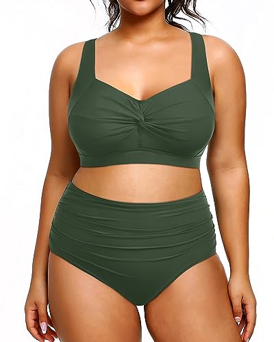 Plus Size Swimsuit Tummy Control Bikini Set