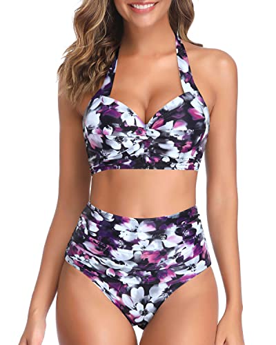 Flattering High Waist Bikini Women's Two Piece Vintage Swimsuit