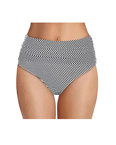 Women's High Waisted Bikini Bottom Tummy Control Ruched Bathing Suit Bottom