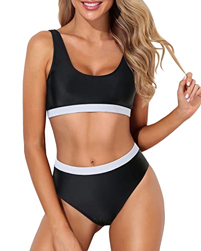 Scoop Neck Bikini Push Up closure Two Piece Swimsuit for Women