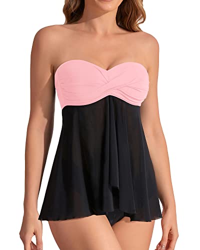 Halter Bandeau Flyaway Tankini Women's Two Piece Bathing Suits