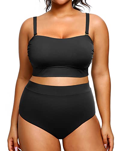 High Neck Two Piece Tummy Control Swimsuit for Women