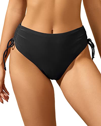 Full Coverage High Cut Bikini Bottom Women's High Waisted Tie Swimwear Bottom