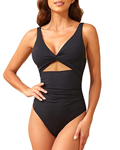 Deep V Neck One Piece Swimsuit For Women And Girls Tummy Control