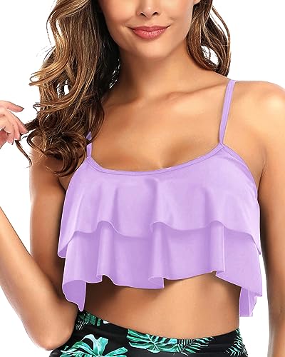 Double-Layer Flounce Bikini Top