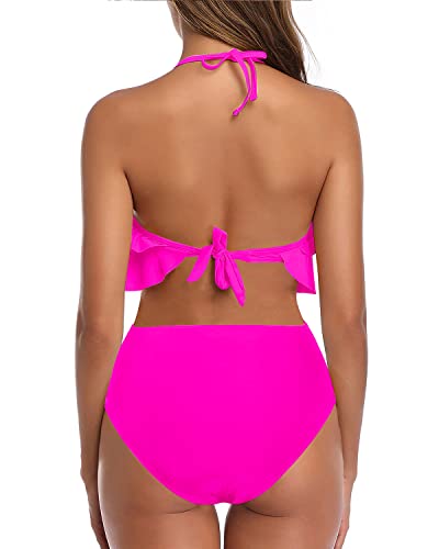 Cromi Women's Bikini Sets Two Piece Swimsuits High Waisted V Neck Halter Bathing  Suit Pink S : : Clothing, Shoes & Accessories