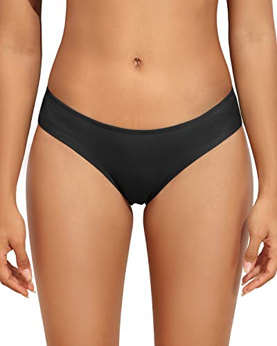 Full Coverage Bathing Suit Bottom For Women-Black