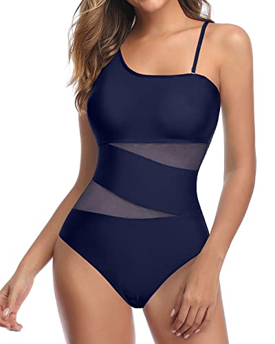 One Shoulder Swimsuits For Women Sexy One-shoulder Gradient Sequin  One-piece Swimsuit Bathing Suits High Waisted Tummy Control Swimwear