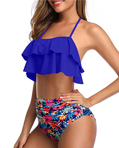 Royal blue two shop piece swimsuit