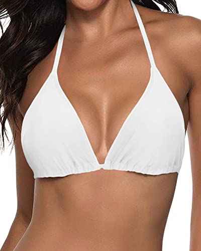 Summer Beach String Triangle Swimsuit Top For Women-White