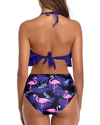 Chic Ruffle High Waisted Teen Girls' 2 Piece Bathing Suit-Blue Flaming Tempt Me Chic Ruffle High Waisted Teen Girls' 2 Piece Bathing Suit-Blue Flaming Tempt Me