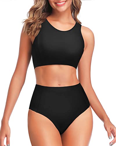 Fashionable Two Piece Bikini Set Bottom For Teen Girls-Black