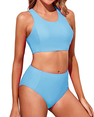 Women's Bathing Suit Bottom Tummy Control Bikini-Blue