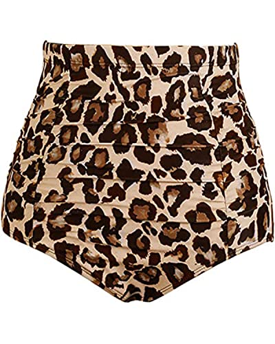 Stylish High Waisted Swim Bottom For Women-Leopard