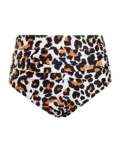 Tummy Control High Waisted Bikini Bottom For Ladies-Leopard